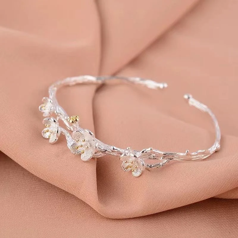 Элегантный Креативный Браслет В Китайском Стиле С Цветами Регулируемый Для