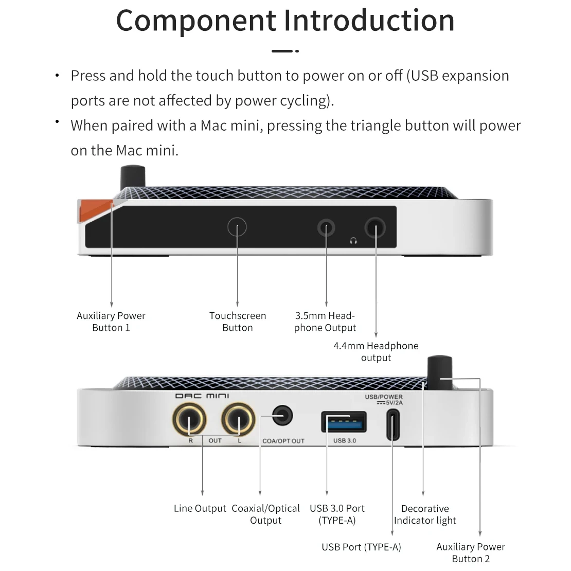 SMSL DAC MINI Аудио-DAC для Mac mini ES9039Q2M XU316 DSD256 USB, коаксиальный, оптический, выход 3.5мм4.4мм, усилитель для наушников (art.: 3920da22ec5fb) - 3920da22ec5fb