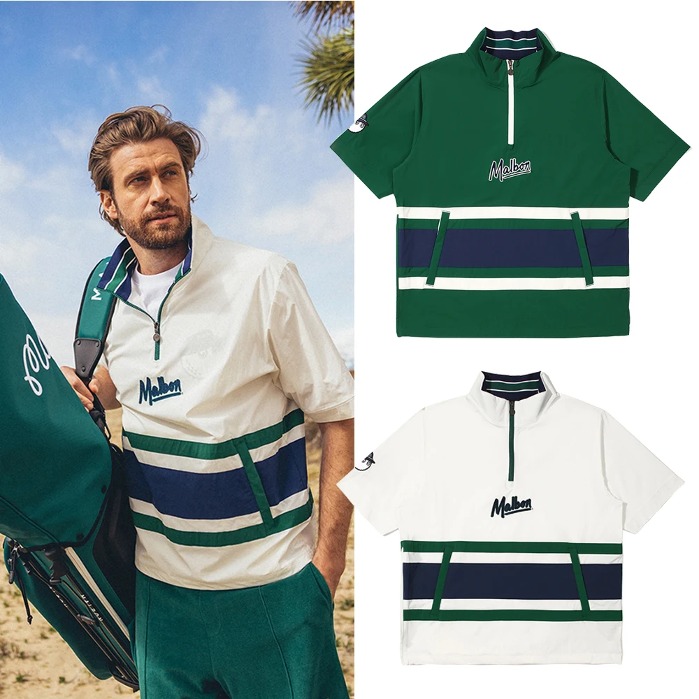 Цветная Анорак-рубашка Golf, Мужская одежда, куртка, стоячий свитер, быстросохнущая дышащая футболка с короткими рукавами, летняя футболка