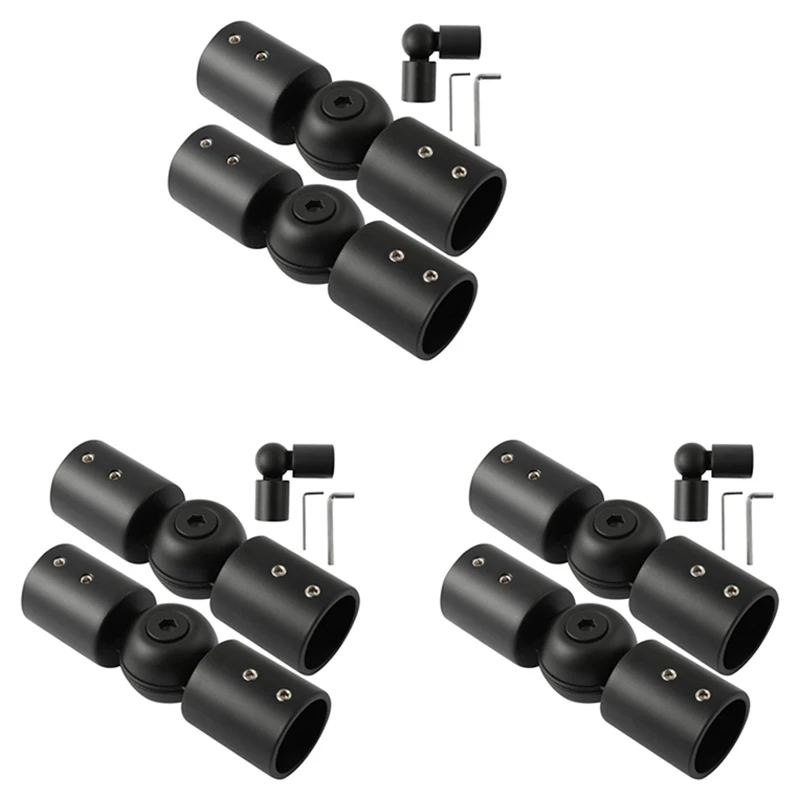 

Hinged Elbow Connector Curtain Rod Corner Connector Elbow Connector For Bay Window Curtain Rods, Black (Set Of 6)