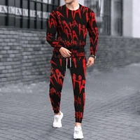 new mens tracksuit 2 pieces long sleeve t shirt trousers set fashion outfit male casual suit oversized streetwear clothing
