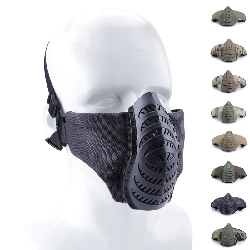 

Tactical Airsoft Half Face Mask Breathable Paintball Mask Hunting CS War Game Face Protection Lower Mask