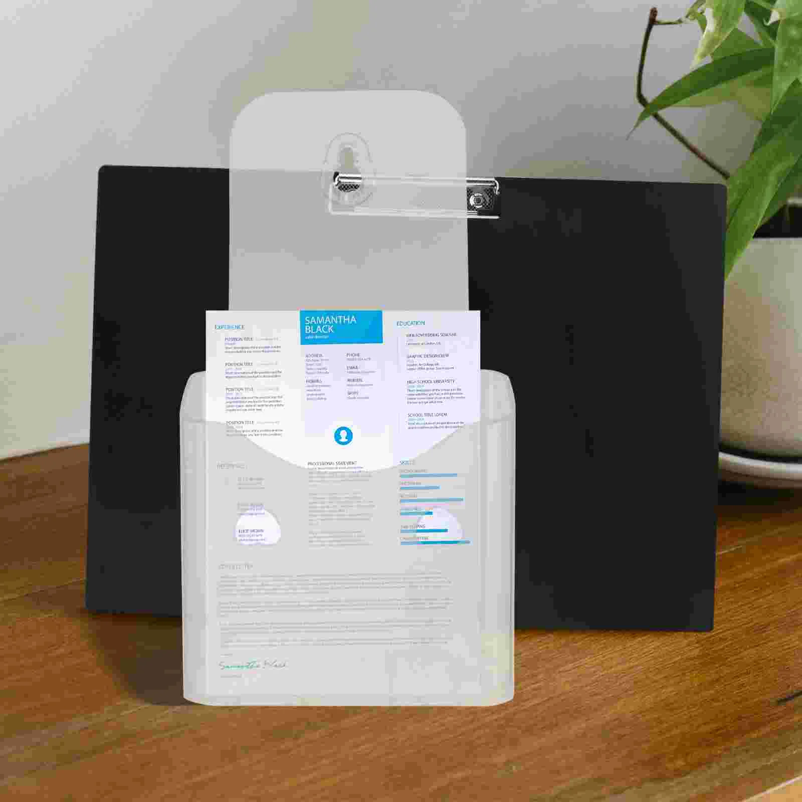 

4pcs Clear Acrylic Brochure Holders Brochure Stand Literature Holder Countertop Organizer Flyer Display Stand for Vendors