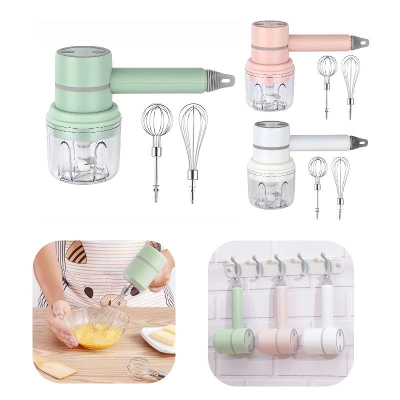

3 in 1 Mini Mixer Electric Food Blender Handheld Mixer Egg Beater Automatic Cream Food Cake Baking Dough Mixer Kitchen Frother
