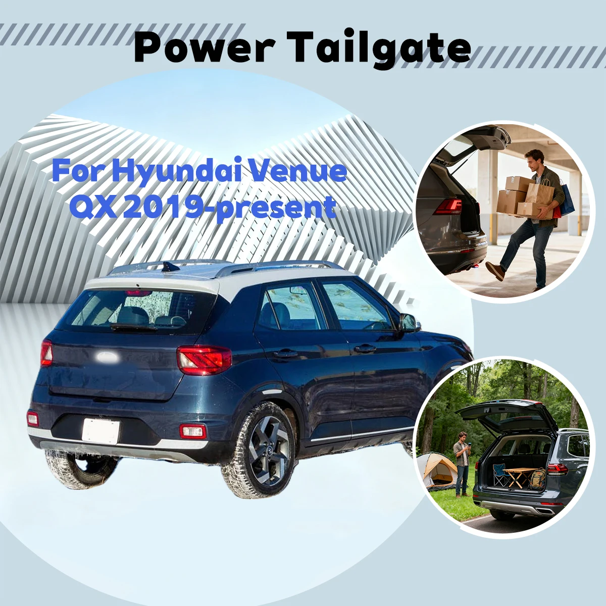 Фото Для Hyundai Venue QX 2019-настоящее автомобильное подъемное устройство с автоматическим подъемом, электрический модуль замка задней двери, система закрытия №1