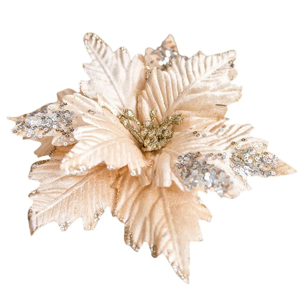 Рождественские цветы блестящие искусственные рождественская елка подвесное