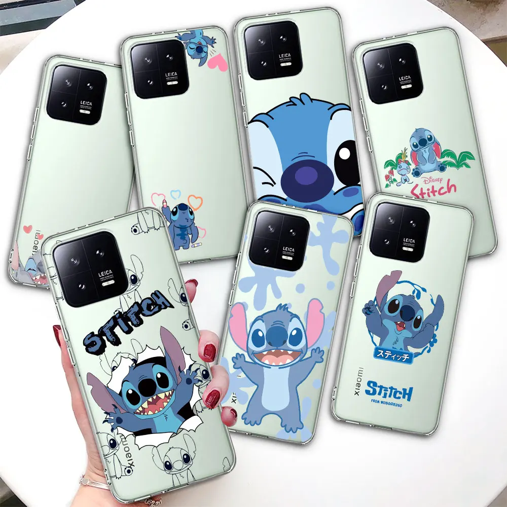 

Cute Cartoon Lilo Stitch Case for Xiaomi Mi 11T 10T Pro Note 10 A2 9T 8 Lite 11i 11Ultra 13 12T Phone Cover TPU Transparent