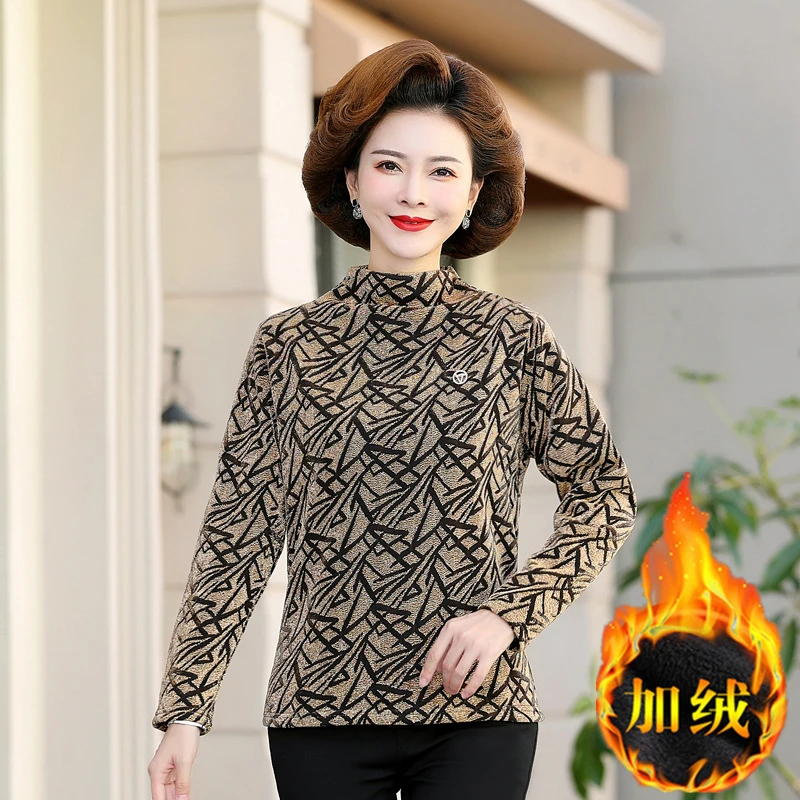 

Women Clothing Blouse Lace High collar bright silk Female Korean Shirts Ladies warm Shirt autumn and Winter Undercoat Tops