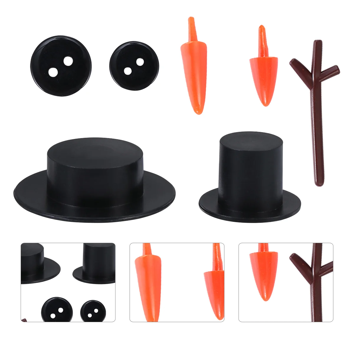 

Snowman Kit Christmas Diy Makingcrafts Toys Decorating Mini Kids Dressing Carrot Buttons Hats Craft Accessories Noses Supplies