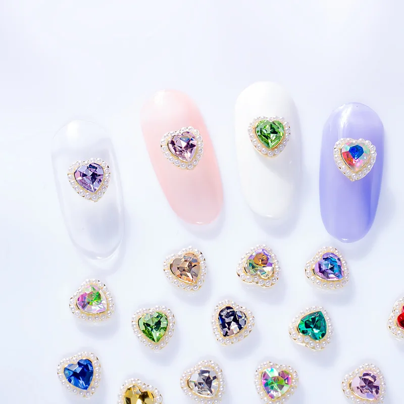 

5pcs Luxury Jewelry Nails Rhinestone Charms Decoration Crystal Gem Stones Pearl Exquisite Accessories Nails Art Parts Tools
