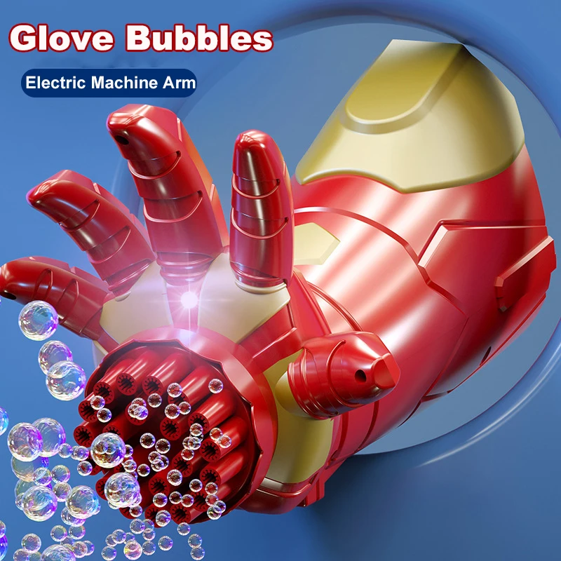 

Wearable Glove Bubbles Machine Kids Summer Outdoor Toy Soap Water Automatic Electric Bubble Gun Cosplay Toys Children Gift