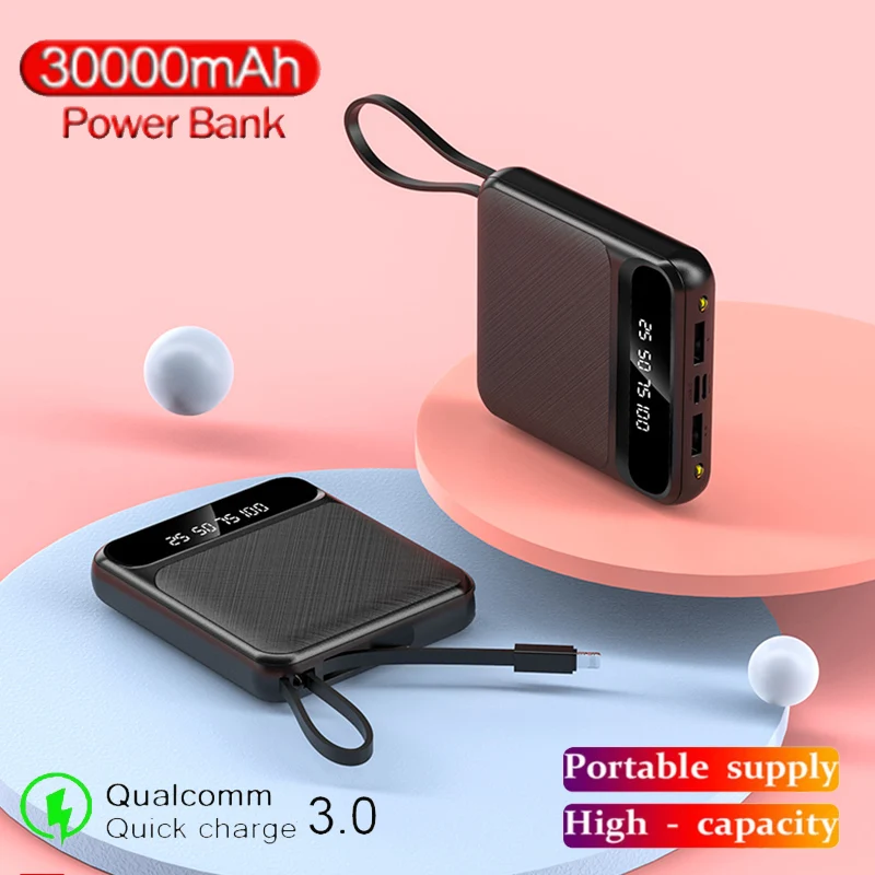 

30000mAh mini power bank with external battery and dual USB output power bank for iPhone Android Samsung Android Poverbank
