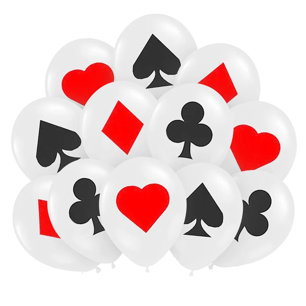 

20pcs/set Casino Party Decorations Balloons Playing Cards Ballon Las Vegas Poker Events Birthday Decoration Supplies 12inch