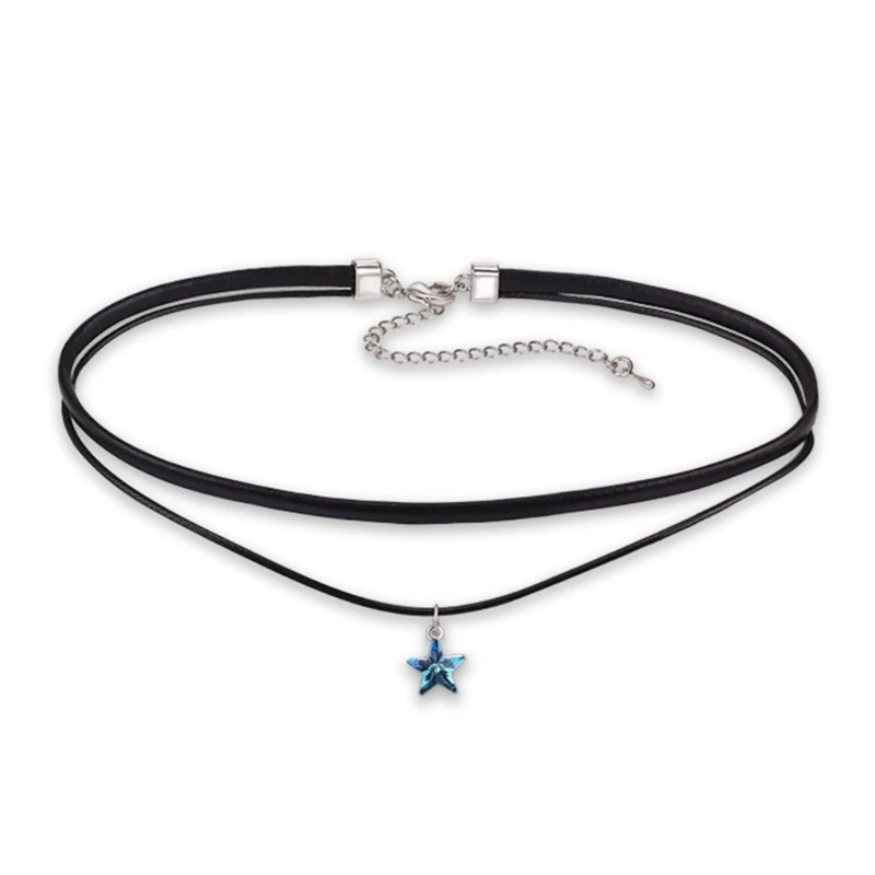 

Pentagram Star Two-Layers Chain Choker Necklaces Women Necklaces Cool Jewelry 264E