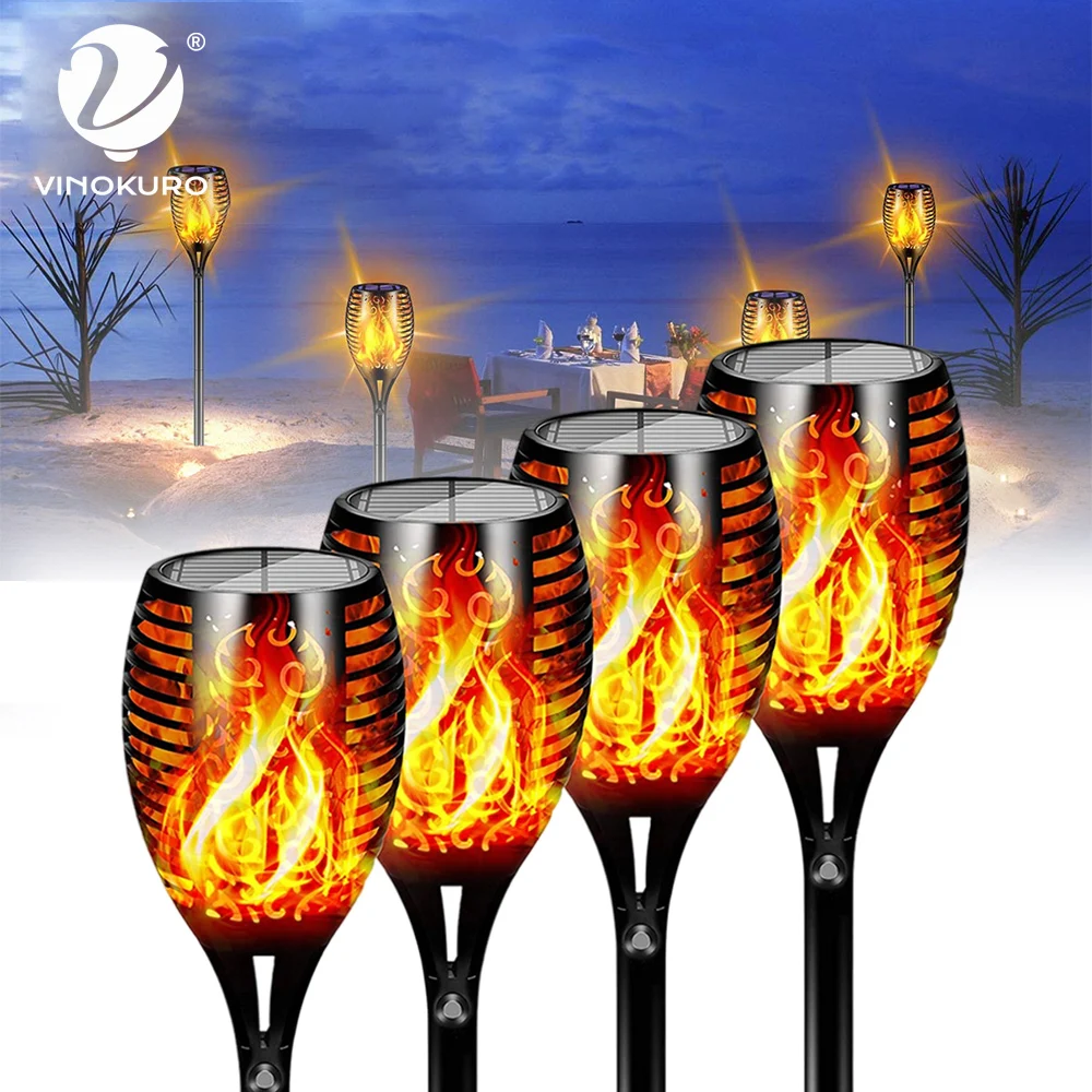 

96 Led Solar Flame Light Outdoor Security IP65 Waterproof Light Flashing Light for Automatic Garden At Dusk,courtyard Decoration