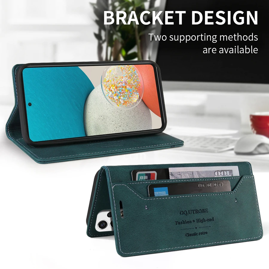 Wallet Anti-theft Brush Case For Samsung Galaxy A03S A12 A13 A22 A23 A32 A50 A51 A52 A53 A70 A71 A72 A73 S22 Ultra S21 FE S20 FE