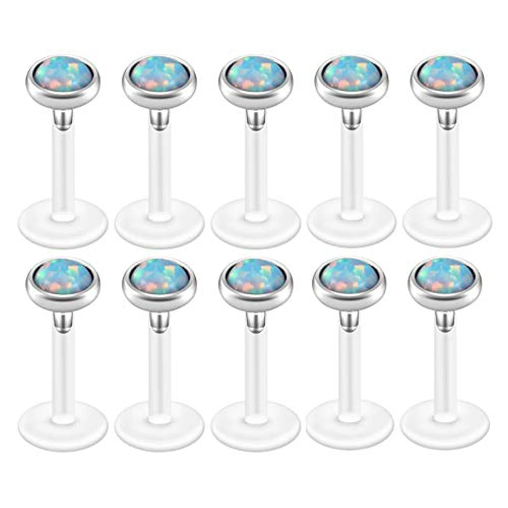 16G нержавеющая сталь УФ гибкий акриловый Опал Кристалл фиксатор гибкое кольцо