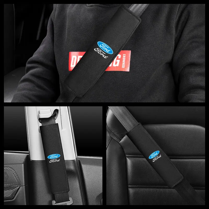 

2pcs Car Seat Belt Shoulder Covers Pad Guard Protector For Ford Focus 2 3 4 Fiesta Ecosport Everest Ranger Kuga Auto Accessories