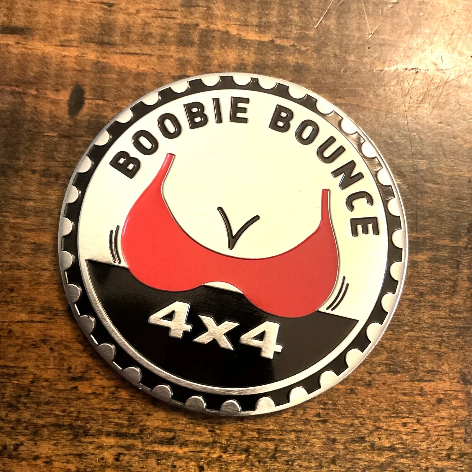 Boobie Bounce Значок Металлическая Эмблема 3D Круглая Наклейка На Автомобиль 4x4 Nominal