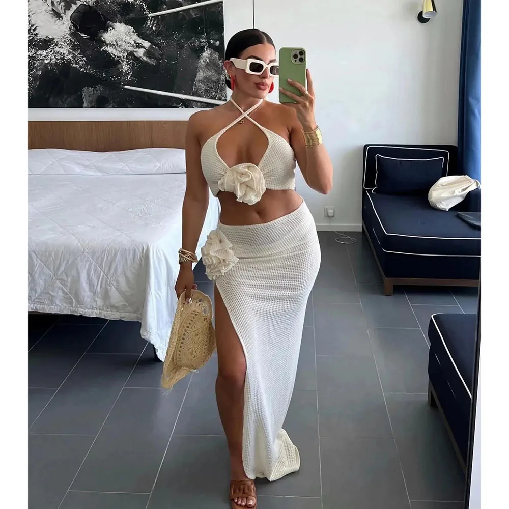 Комплект бикини из 3 предметов с юбкой