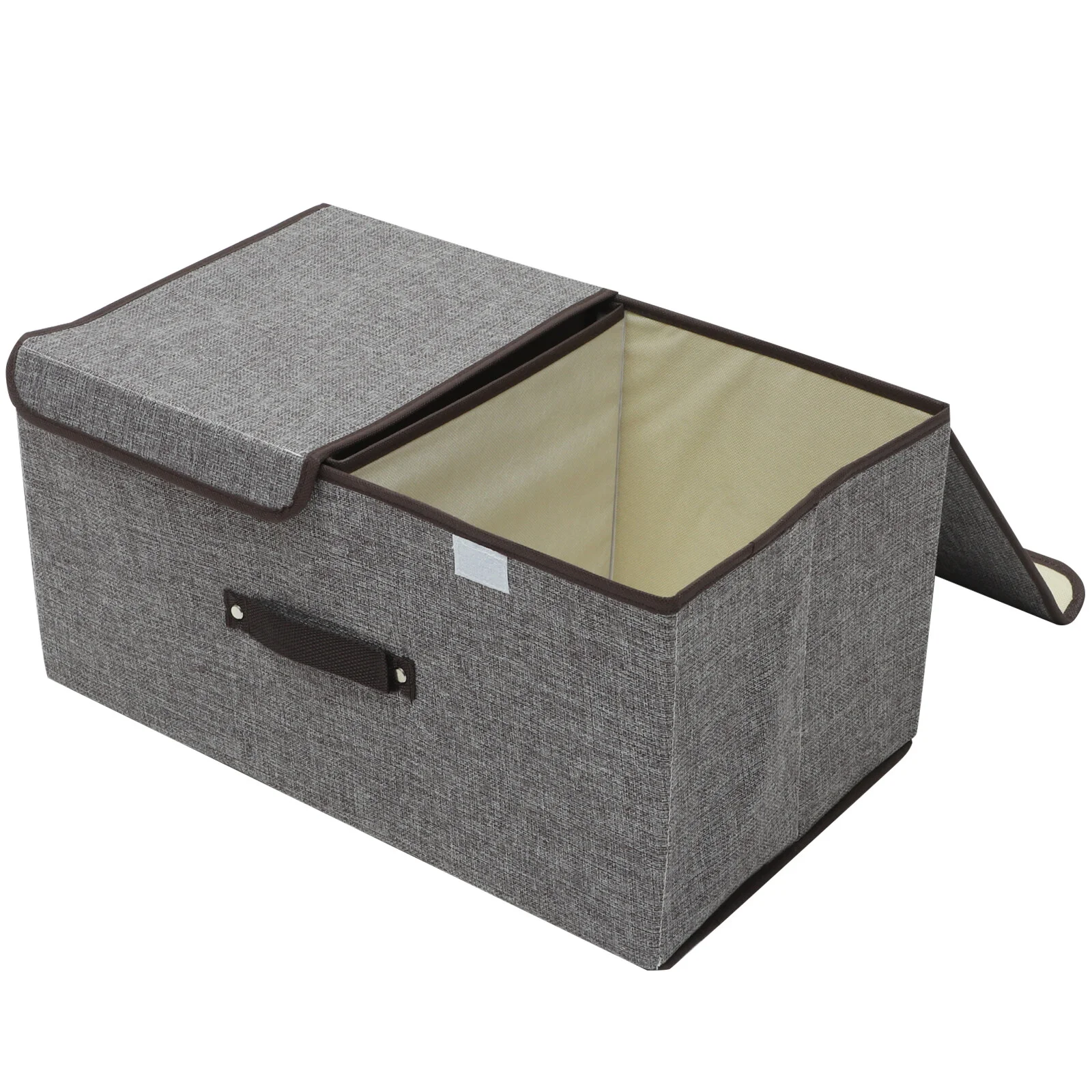 

Towel Hangers Foldable Storage Box Closet Organizer 50x30x25cm Wardrobe Clothes Organizers Grey Cotton Linen Cases