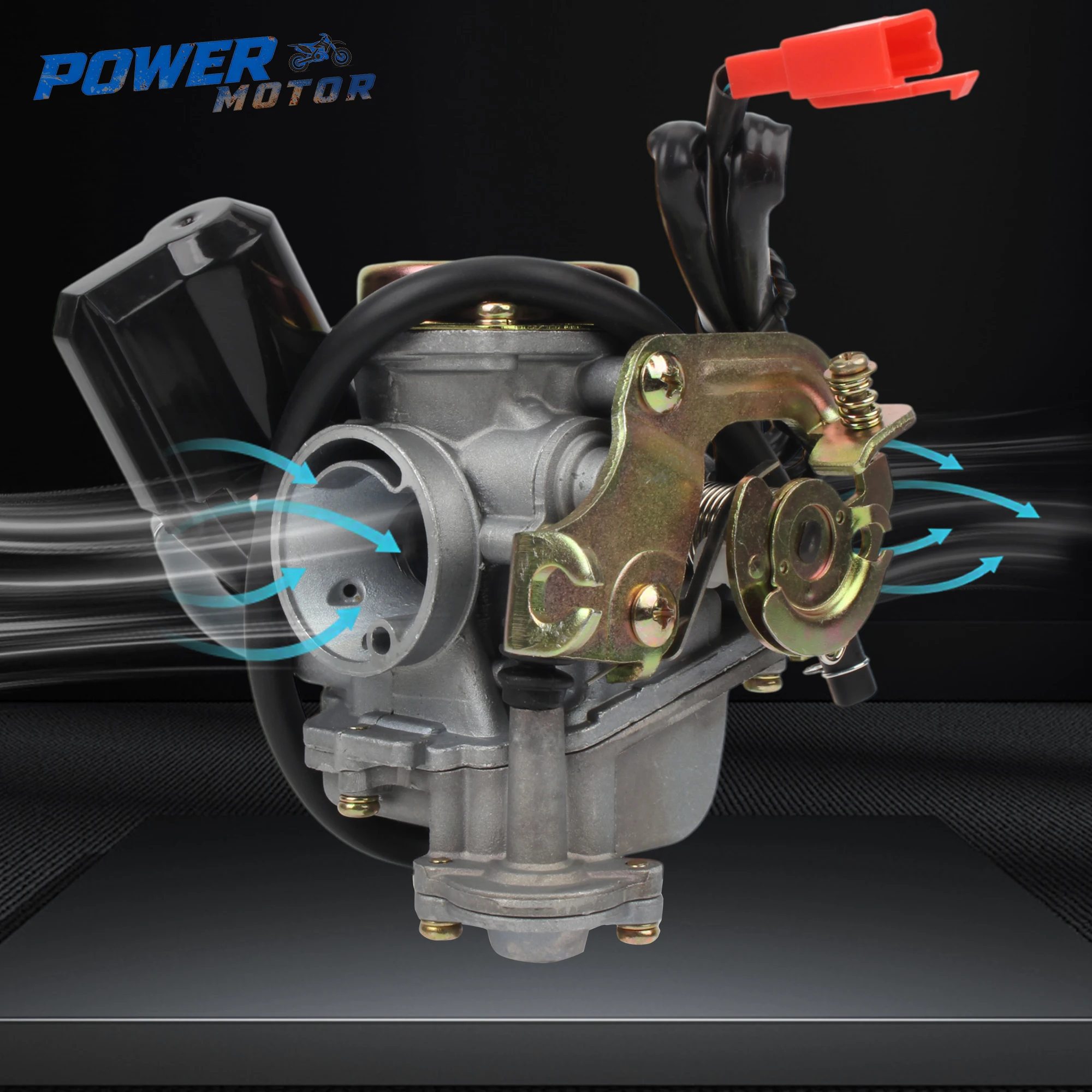 Фото Карбюратор PD18J 18 мм для мотоциклов GY6 50cc 60cc 137qma 139qmb, скутеров, мопедов, квадроциклов, картов, запчасти для двигателя №1