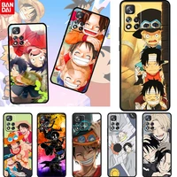 one piece luffy brother for xiaomi redmi note 11 10 11t 10s 9 9s 8 7 5g 4g tpu soft silicone black phone case cover fundas coque