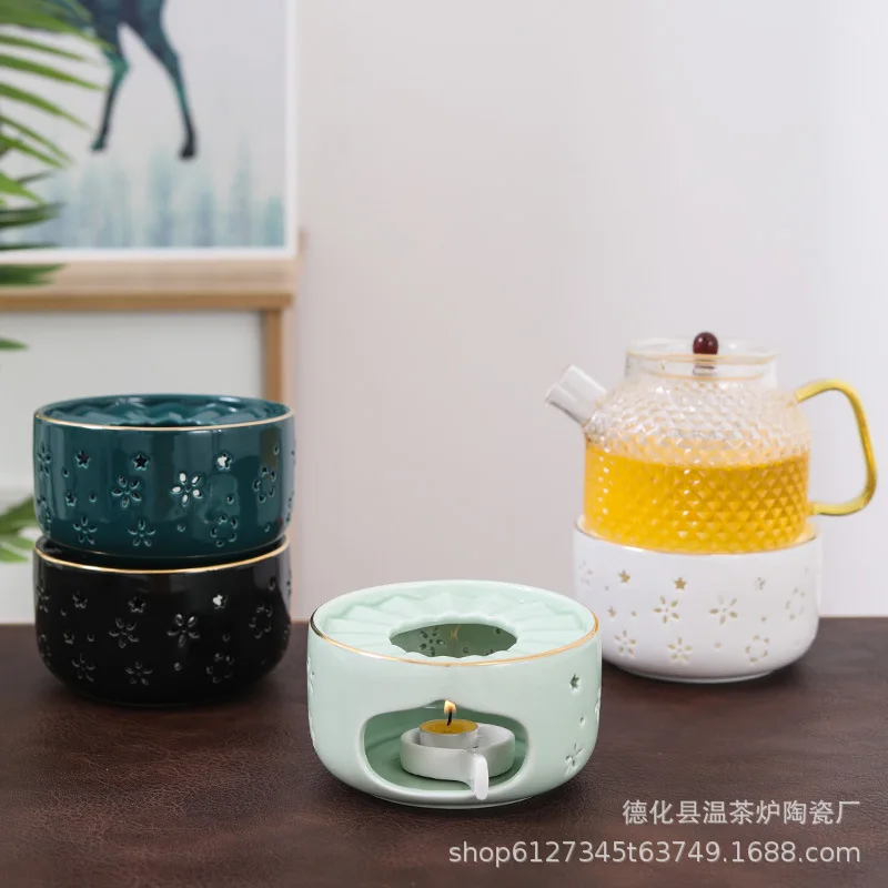 

Креативная чайная горелка в виде свечи Loukong с керамической основой, китайский ресторан, гостиница, домашний стеклянный чайник с подогревом для фруктов, цветов