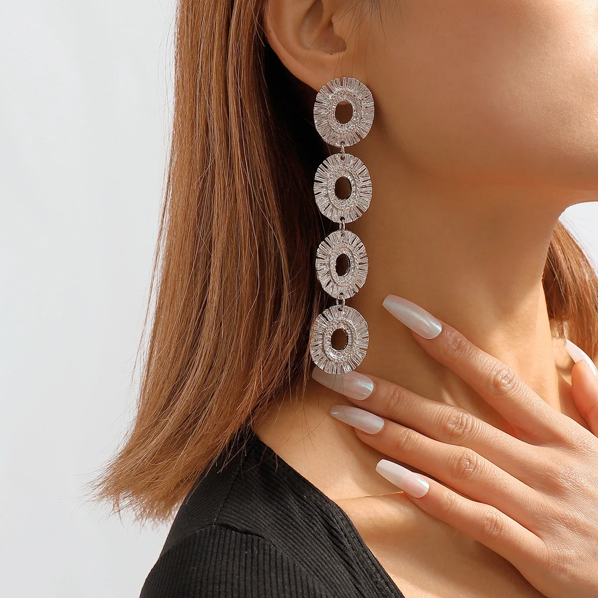 20za домашние преувеличенные металлические серьги для тяжелой промышленности