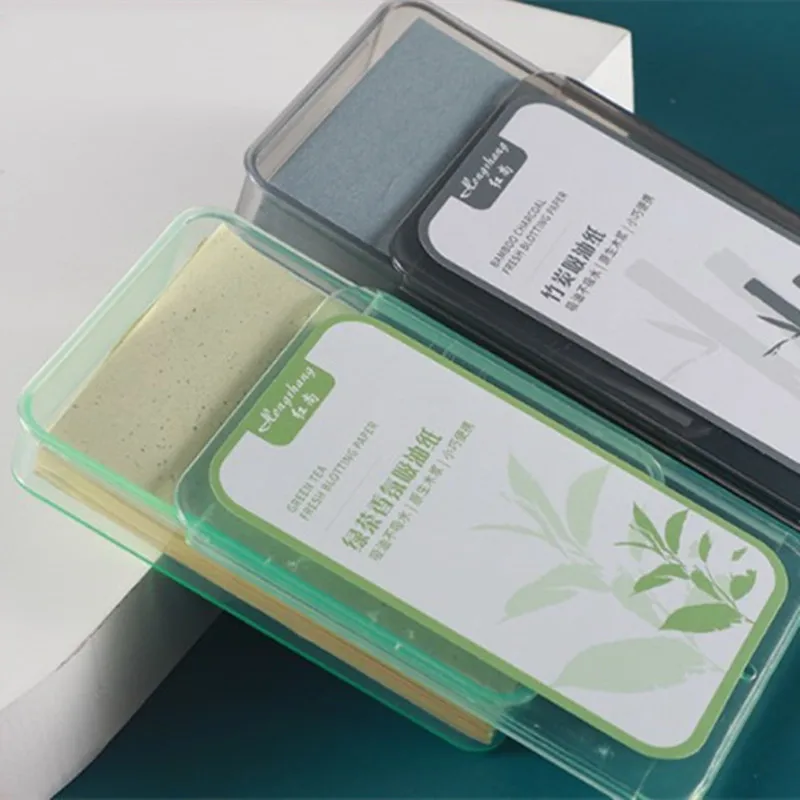 

100/300pcs/box Facial Absorbent Paper Green Tea Oil Control Wipes Absorbing Sheet Matcha Oily Protable Summer Face Cleaning Tool