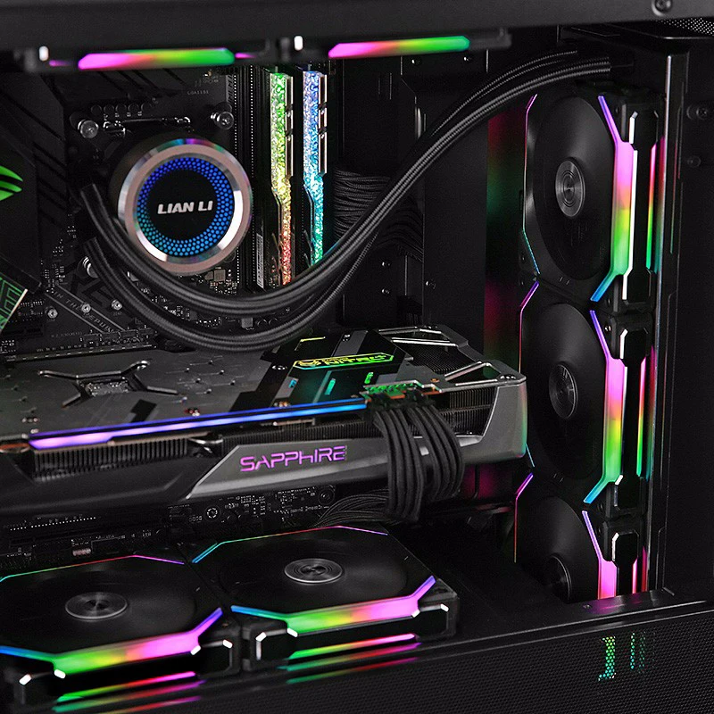 lianli uni fan 23pcskit cableless case fan high air volume game cabinet fans pin to pin contact point case of fan sl120 al120 free global shipping