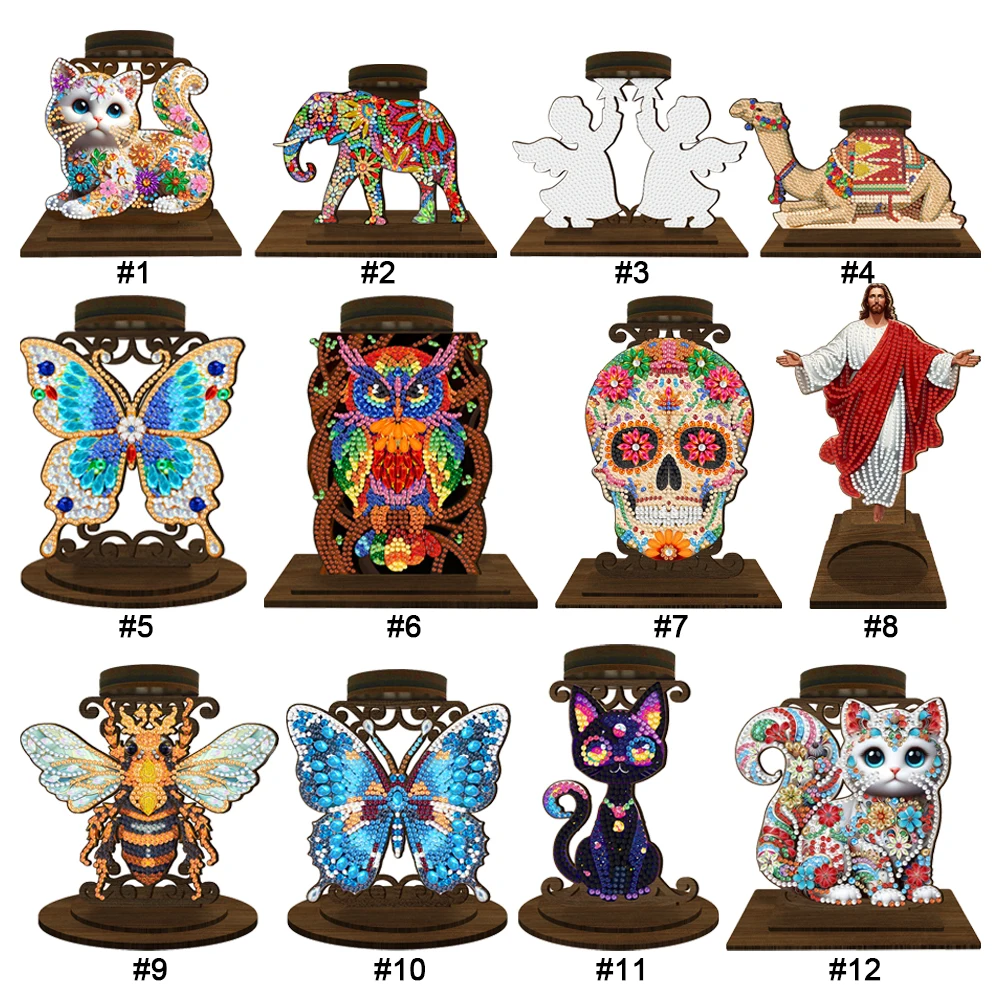 Животное горный хрусталь рисунок подсвечник декор 5D DIY Алмазное искусство мини