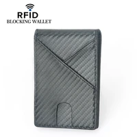mens wallet rfid safe anti theft carbon fiber genuine leather hipster credit cardid coin purses luxury business foldable wall