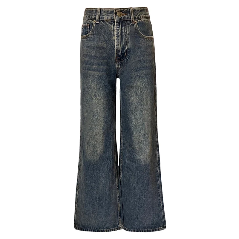 Женские свободные джинсы-багги Y2k винтажные джинсовые брюки оверсайз в стиле