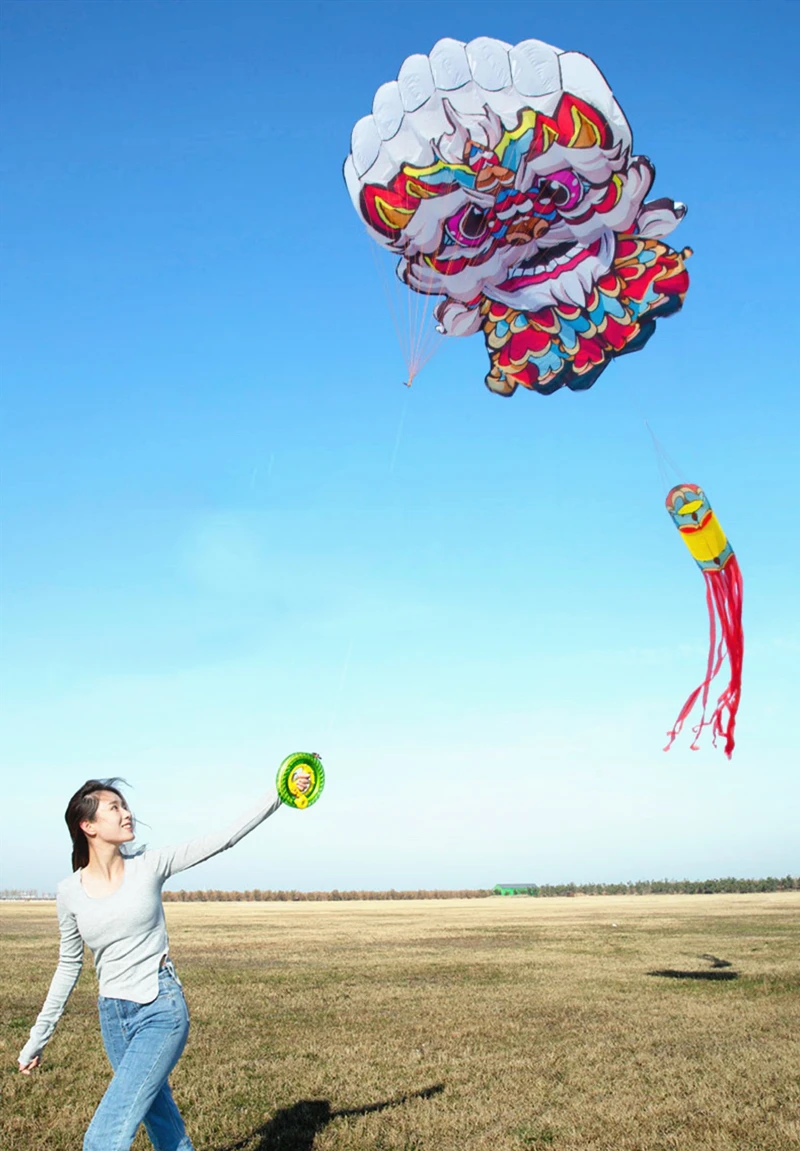 Бесплатная доставка лев воздушный змей мягкий для взрослых воздушные змеи линия