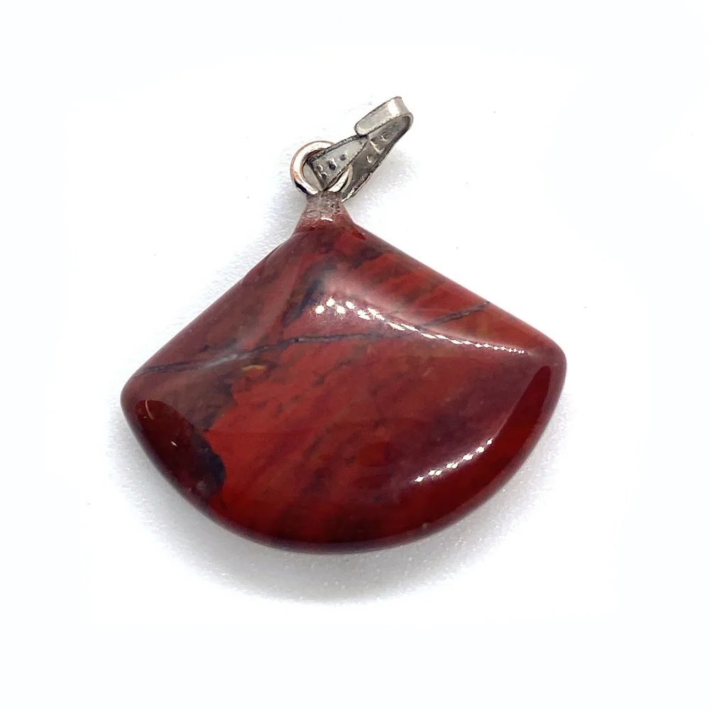 Кулон из натурального камня в форме веера для ожерелья 20x22 мм