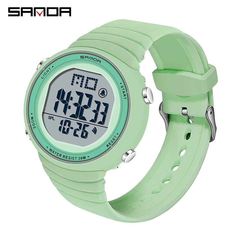 SANDA NEW Fashion Brand Sports Women Watches Fashion Casual Waterproof LED Digital Watch Female Wristwatches Women Clock 9002