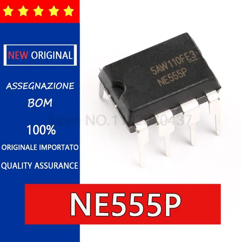 5 шт., чип высокоточного таймера NE555N NE555 NE555P DIP8, часы/Программируемый таймер и генератор