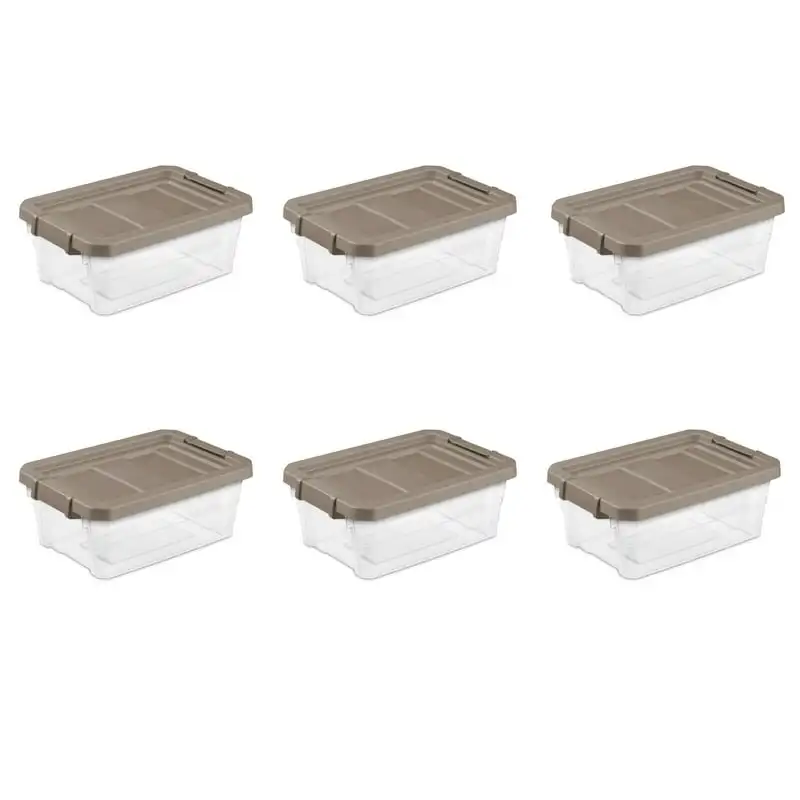 

Gallon Stacker Plastic Storage Box, Taupe Splash, 6 Count