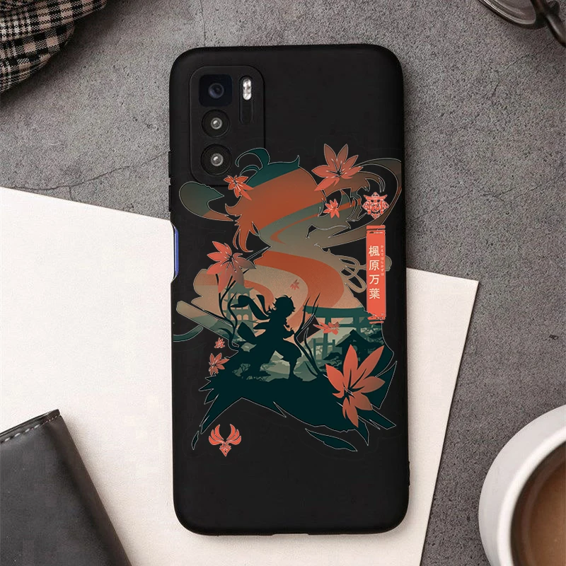 anime genshin impact case for poco m3 x3 pro f3 for xiaomi redmi note 10 pro 9c 9a 9 pro comics black phone cover free global shipping