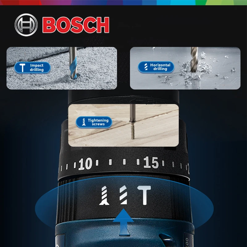 Фото Бесщеточная электрическая дрель BOSCH GSR183 Li, 18 В, бытовая ударная дрель, аккумуляторная отвертка, оригинальный электроинструмент №3