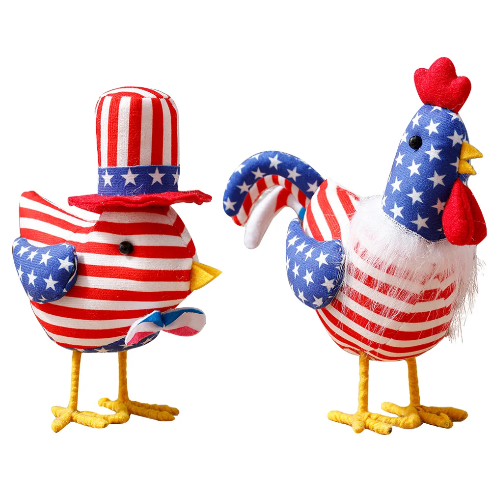 

2 Pcs Independence Day Patriotic Decorations Turkey Americana Ornaments 4th July Gift Work Desk Indoor