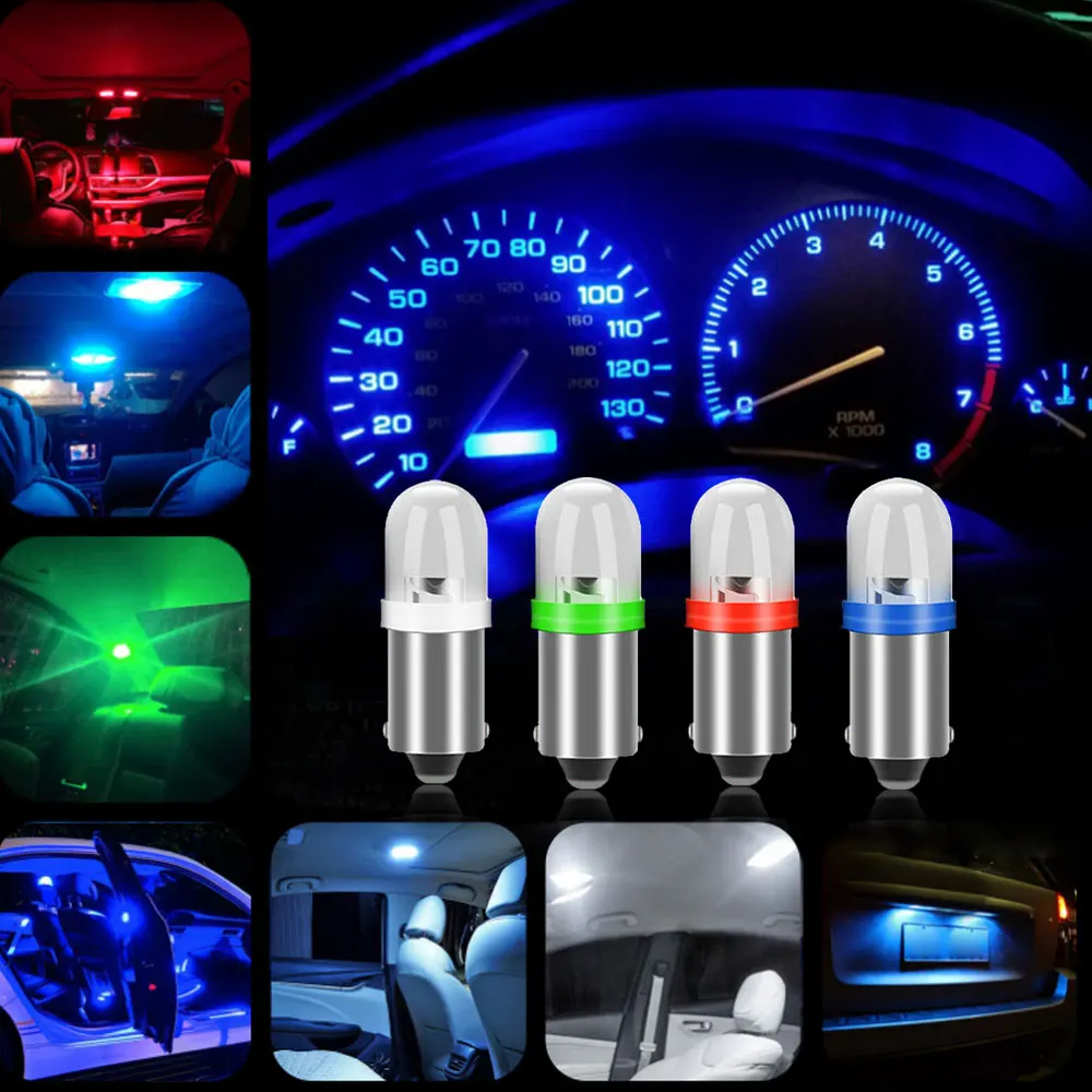

10Pcs Universal BA9S Protruding Automotive LED Car Interior Instrument Dash Panel Circular Light Bulbs Car Accessories Car Light