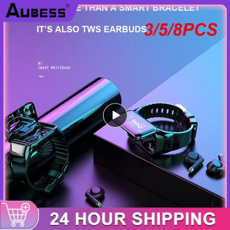 

3/5/8PCS Zinc Alloy Headset Smart Watch Remote Control Selfie Sports Bracelet Convenient Record Daily Exercise Smart Wristband