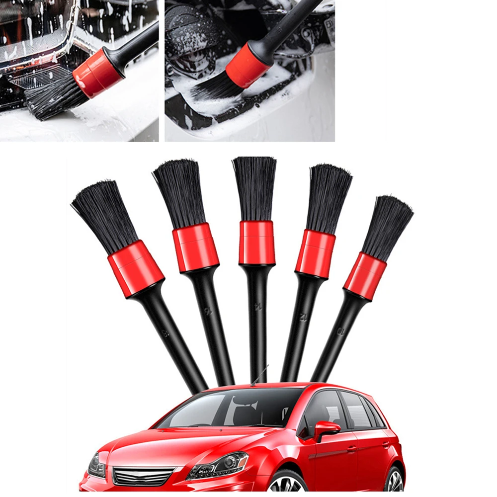 

5Pcs Car Brush Tool Detailing Detail Cleaning Wheels Engine Emblems Air Vents