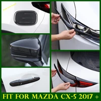 abs carbon fiber head lamps trunk fog lights eyelid rearview mirror handle oil cover trim for mazda cx 5 cx5 2017 2021