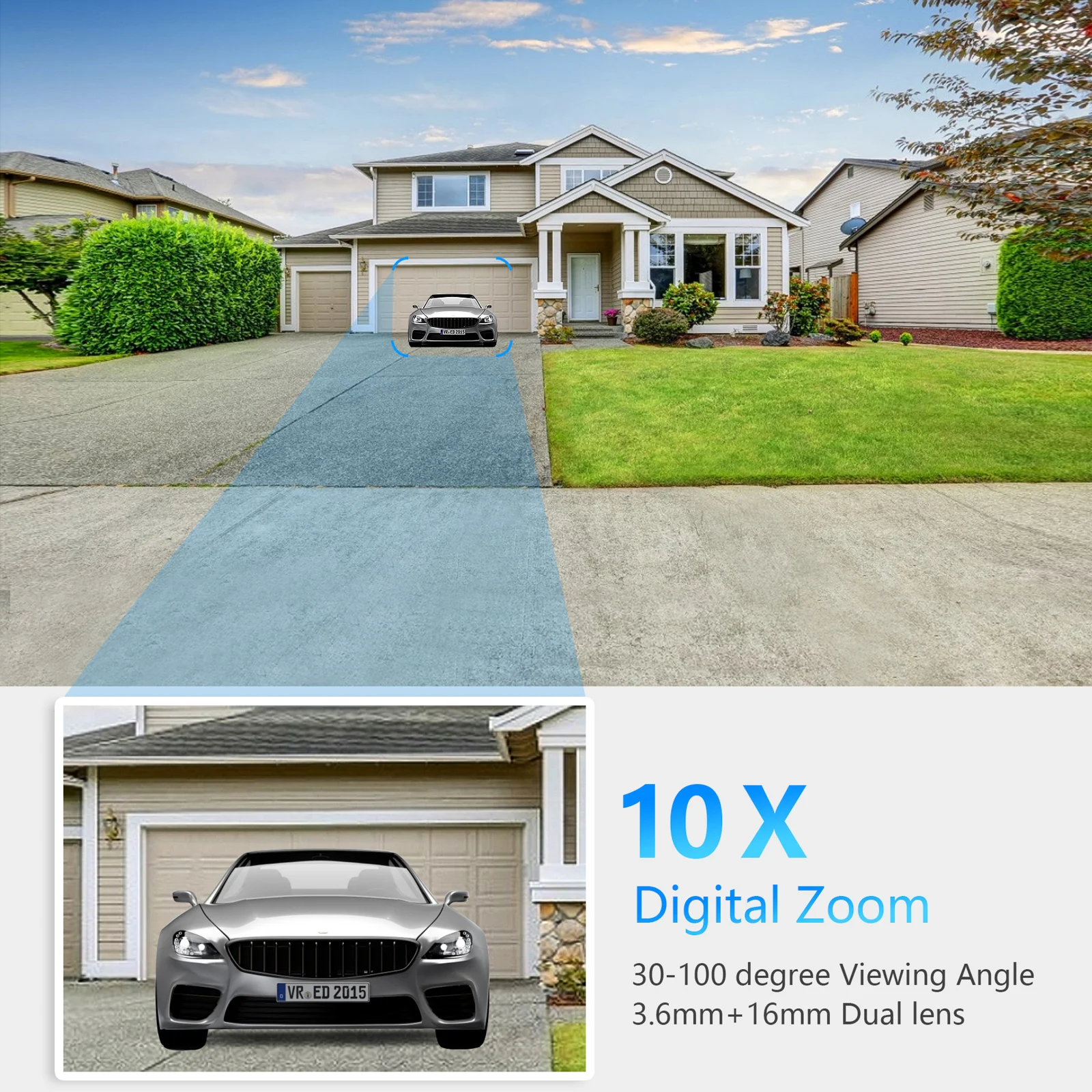 5-мегапиксельная IP-камера с двумя объективами Wi-Fi камера видеонаблюдения цветным