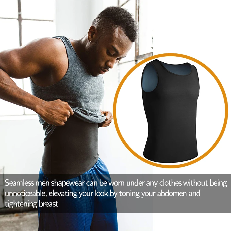 Men’s Premium Slimming Shapewear Workout Sauna Tank Top Vest abs shapers Exercise Heat Trapping Sweat Compression Body Shaper
