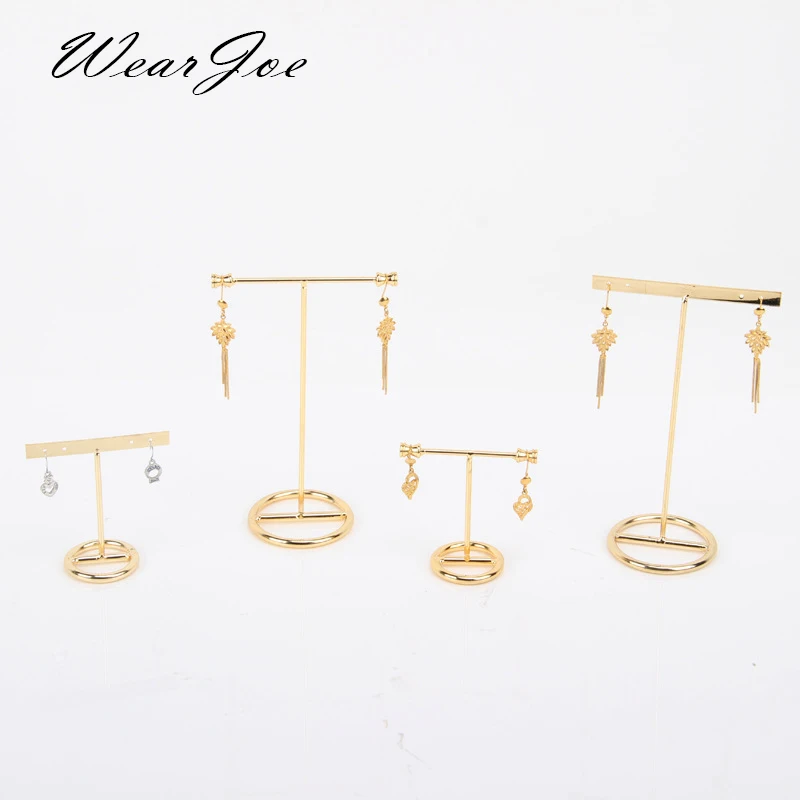 Metal T-Bar Earrings Bracelet Jewelry Display Rack Stand Eardrop Organizer Holder Case Bouches Necklace Hanger for Store Selling