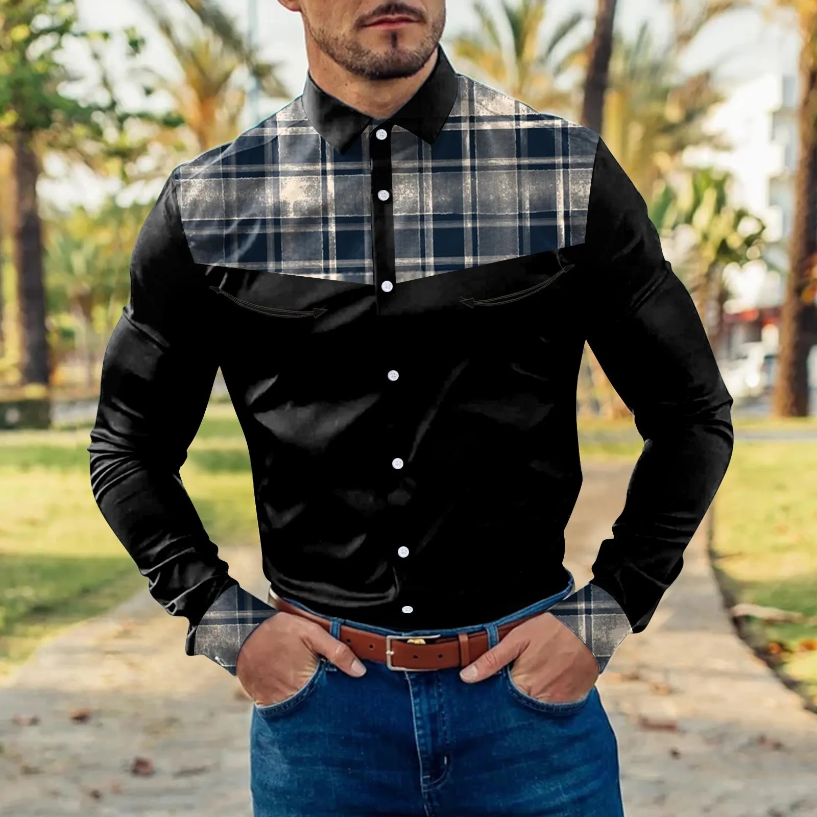 

Mens Fashion Casual Retro Distressed Long Sleeve Shirt Silk Men Long Sleeve Athletic Tops Short Sleeve Casual Shirts for Men